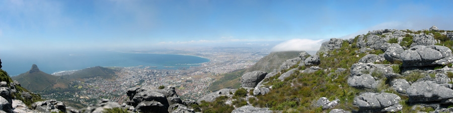 Kapstadt - Blick vom Tafelberg Richtung Norden